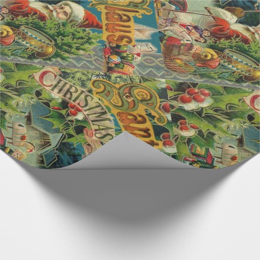 Weihnachtsmann Antike Kunst Geschenkpapier (Ecke)