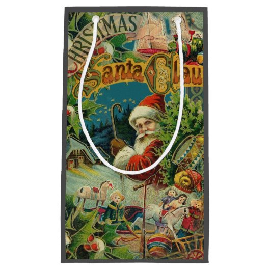 Weihnachtsmann Antike Kunst Kleine Geschenktüte (Vorderseite)