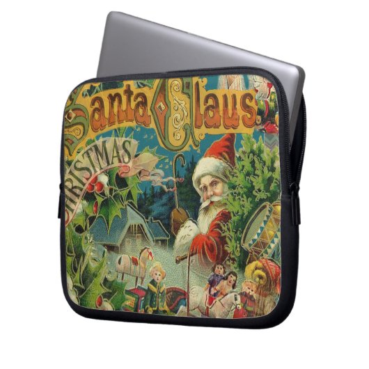 Weihnachtsmann Antike Kunst Laptopschutzhülle (Vorderseite Links)