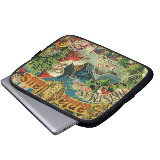 Weihnachtsmann Antike Kunst Laptopschutzhülle (Vorne Knopf)