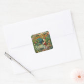 Weihnachtsmann Antike Kunst Quadratischer Aufkleber (Umschlag)