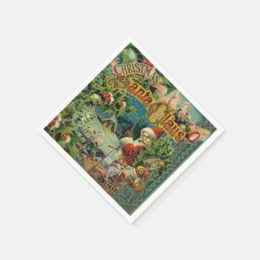 Weihnachtsmann Antike Kunst Serviette (Ecke)