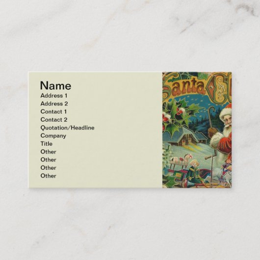 Weihnachtsmann Antike Kunst Visitenkarte (Vorderseite)