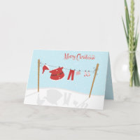 Weihnachtsmann-Anzug auf der Clothesline Weihnacht