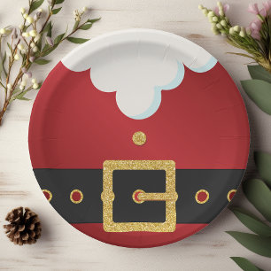 Weihnachtsmann-Anzug Bauch Weihnachten Pappteller