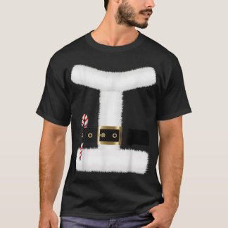 Weihnachtsmann Anzug Kostüme Weihnachtsgürtel Unis T-Shirt