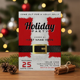 Weihnachtsmann Anzug Rot und Weiß Weihnachten Einladung