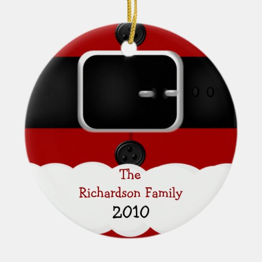 Weihnachtsmann-Anzugs-personalisierte Keramik Ornament (Vorne)