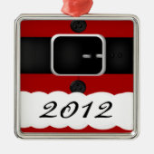 Weihnachtsmann-Anzugs-personalisiertes Weihnachten Silbernes Ornament (Vorne)
