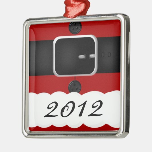 Weihnachtsmann-Anzugs-personalisiertes Weihnachten Silbernes Ornament (Links)