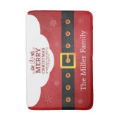 Weihnachtsmann-Anzugs-Schneeflocke-Dekor-frohe Badematte (Vorderseite Vertikal)