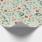 Weihnachtsmann Arzt Geschenkpapier (Ecke)