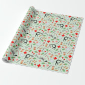 Weihnachtsmann Arzt Geschenkpapier (Ungerollt)