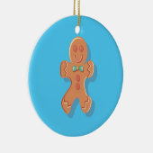 Weihnachtsmann auf blau keramik ornament (Rechts)