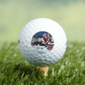 Weihnachtsmann auf Dach, Weihnachtsbücher ausliefe Golfball (Insitu T-Shirt)