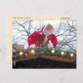 Weihnachtsmann auf dem Dach Feiertagspostkarte (Vorne/Hinten)