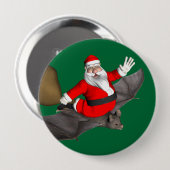 Weihnachtsmann auf dem Flug Button (Vorne & Hinten)