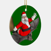 Weihnachtsmann auf dem Flug Keramik Ornament (Rechts)