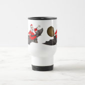 Weihnachtsmann auf dem Flug Reisebecher (Mittel)