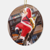 Weihnachtsmann auf dem Notausgang Keramikornament (Links)