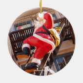 Weihnachtsmann auf dem Notausgang Keramikornament (Hinten)