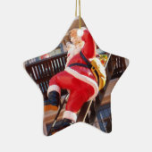Weihnachtsmann auf dem Notausgang Keramikornament (Rechts)