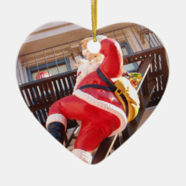 Weihnachtsmann auf dem Notausgang Keramikornament