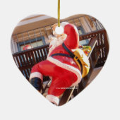 Weihnachtsmann auf dem Notausgang Keramikornament (Hinten)