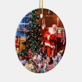 Weihnachtsmann auf der Nacht vor Weihnachten Keramikornament (Rechts)