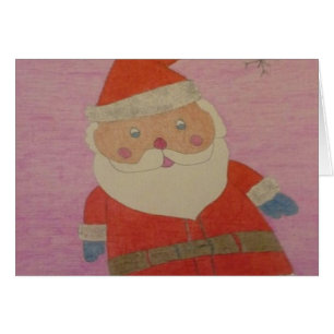 Weihnachtsmann auf der rosafarbenen Weihnachtskart
