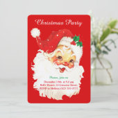 Weihnachtsmann auf der Roten Party Einladung (Stehend Vorderseite)