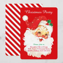 Weihnachtsmann auf der Roten Party Einladung