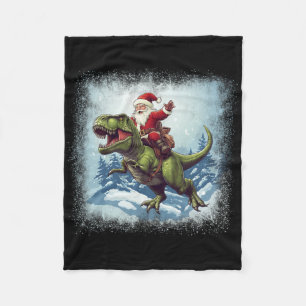 Weihnachtsmann auf einem Dinosaurier T-Rex Lustige Fleecedecke