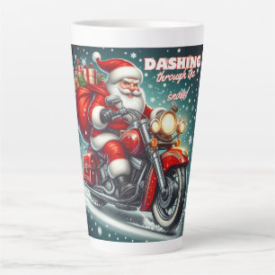 Weihnachtsmann auf einem Motorrad Milchtasse