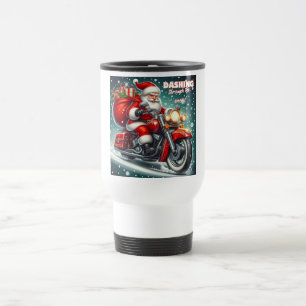 Weihnachtsmann auf einem Motorrad Reisebecher