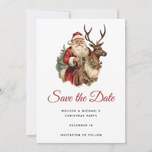 Weihnachtsmann auf einem Rentier reitend Weihnacht Save The Date