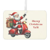 Weihnachtsmann auf einem Scooter Autolufterfrischer (Rückseite)