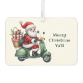 Weihnachtsmann auf einem Scooter Autolufterfrischer (Rückseite)