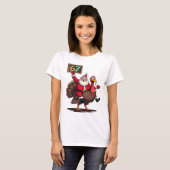 🎅🦃 Weihnachtsmann auf einem Truthahn mit der Num T-Shirt (Vorne ganz)