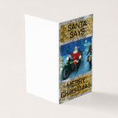 Weihnachtsmann auf einer Motorrad-Weihnachtskarte (Vorderseite)