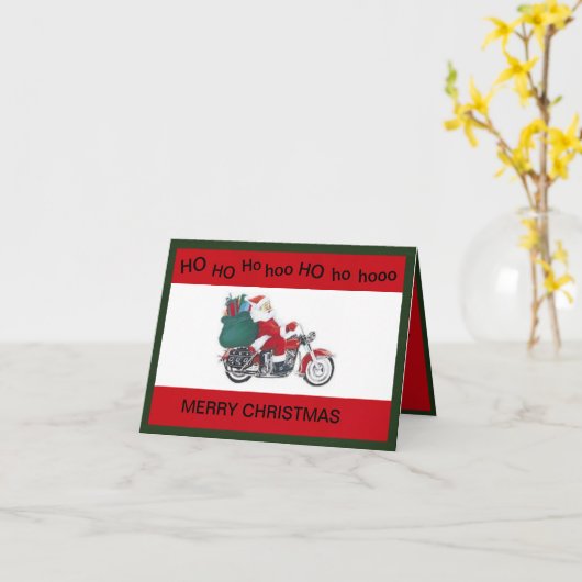 Weihnachtsmann auf einer Motorrad-Weihnachtskarte Karte (Gelbe Blume)