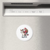 Weihnachtsmann auf Einhorn - Xmas Mädchen Magnet (In Situ (Geschirrspüler))