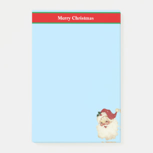 Weihnachtsmann auf Hellblau Post-it Klebezettel
