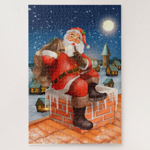 Weihnachtsmann auf Kamin Weihnachten Jigsaw Puzzle