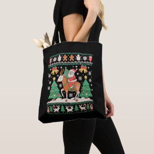 Weihnachtsmann auf Okapi Weihnachten Xmas hässlich Tasche