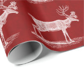 Weihnachtsmann auf Red Crimson Perchment Color Geschenkpapier (Rolleneckpunkt)