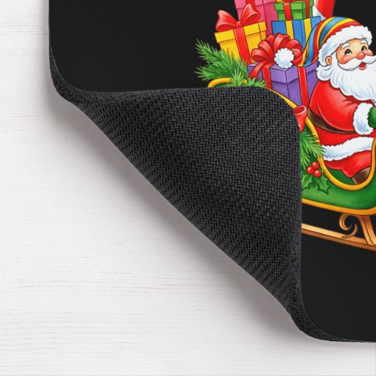 Weihnachtsmann auf Rentieren mit Lichtern Männer W Mousepad (Ecke)