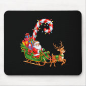 Weihnachtsmann auf Rentieren mit Lichtern Männer W Mousepad (Vorne)