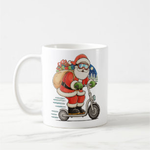 Weihnachtsmann auf Scooter Weihnachten passende Fa Kaffeetasse