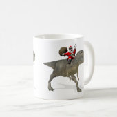 Weihnachtsmann auf Tyrannosaurus Rex Kaffeetasse (VorderseiteRechts)